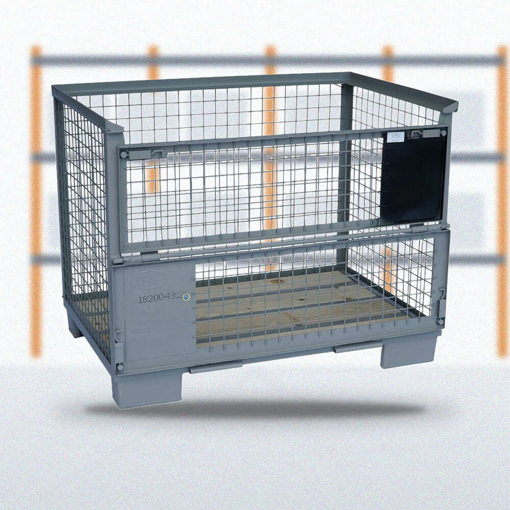 DB-Europool-Gitterbox mit halber Klappe
