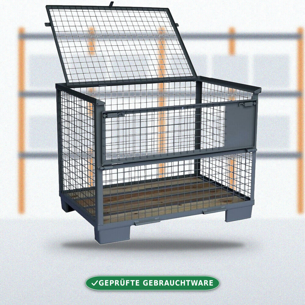 Euro-Gitterbox mit Deckel · abschließbar – geprüft gebraucht
