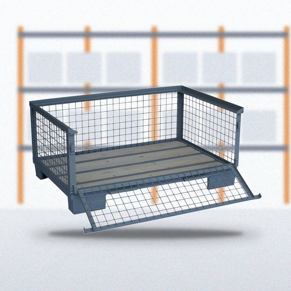 Halbhohe Gitterbox mit ganzer Klappe